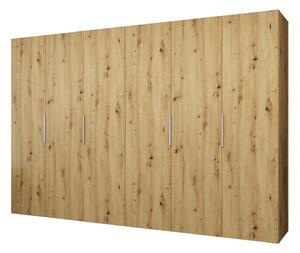 Ruhásszekrény 300 cm Mirabella 1 (artisan tölgy + kasmír)