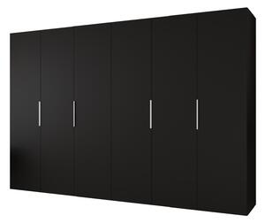 Ruhásszekrény 300 cm Mirabella 1 (fekete + kasmír)