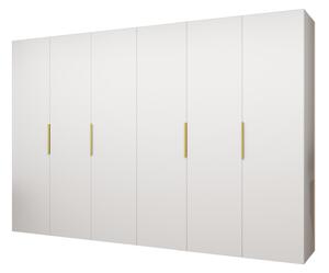 Ruhásszekrény 300 cm Mirabella 1 (fehér + arany)