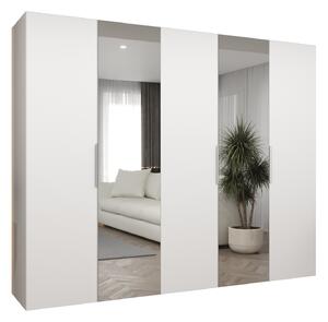 Ruhásszekrény 250 cm Mirabella 2 (fehér + kasmír)