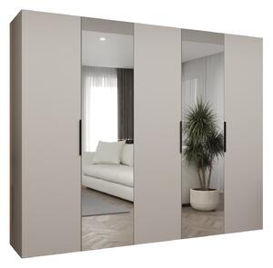 Ruhásszekrény 250 cm Mirabella 2 (kasmír + fekete)