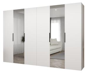 Ruhásszekrény 300 cm Mirabella 2 (fehér + fekete)