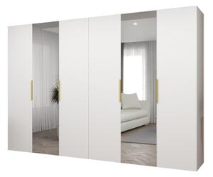 Ruhásszekrény 300 cm Mirabella 2 (fehér + arany)