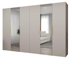 Ruhásszekrény 300 cm Mirabella 2 (kasmír + arany)