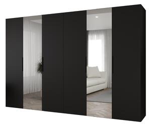 Ruhásszekrény 300 cm Mirabella 2 (fekete + fekete)