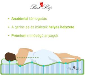 Szuperortopéd matrac, Bestsleep, Bamboo DoubleSide Base, 90x200x18 cm, poliuretán hab, hipoallergén, megfordítható, kemény, levehető bambusz huzat