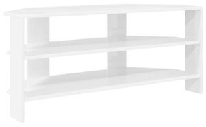 VidaXL SarokTVSzekrény Magas fényű Fehér 102x40,5x45cm Faanyag