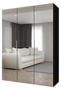 Ruhásszekrény 150 cm Mirabella 3 (fekete + kasmír)