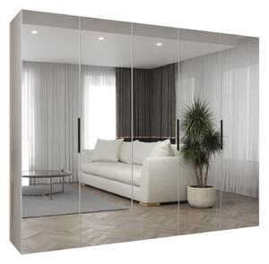 Ruhásszekrény 250 cm Mirabella 3 (fehér + fekete)