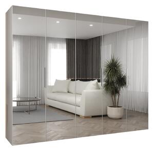 Ruhásszekrény 250 cm Mirabella 3 (fehér + kasmír)