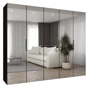 Ruhásszekrény 250 cm Mirabella 3 (fekete + fekete)