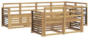 VidaXL Kültéri kanapé szett 7 pcs Fehér 247 x 128,5 x 73 cm