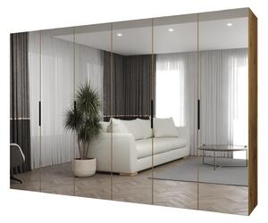 Ruhásszekrény 300 cm Mirabella 3 (artisan tölgy + fekete)