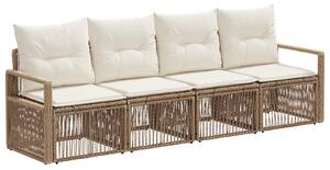VidaXL Kerti Kanapé Szett 4 pcs Bézs polirattan