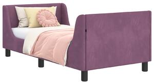 VidaXL Gyerekágy kerettel fejtámlával Lila 80 x 160 cm Bársony
