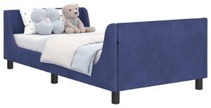VidaXL Gyerekágy kerettel Rendőrségi kék 90 x 190 cm Bársony