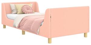 VidaXL Gyerekágy kerettel fejtámlával Rózsaszín 90 x 190 cm Juh Gyapjú