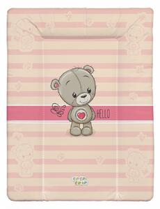 Babastar puha pelenkázó lap 50*70 cm - Rózsaszín szívecskés maci