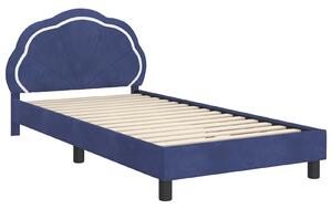 VidaXL Gyerekágy kerettel Rendőrségi kék 90 x 200 cm Bársony