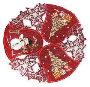 Hóember mintás karácsonyi kerek tányéralátét