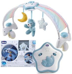 Chicco Rainbow Sky kiságy játékhíd és éjszakai fény elemes 0+ kék