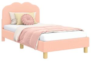 VidaXL Gyerekágy kerettel fejtámlával Rózsaszín 80 x 160 cm Bouclé