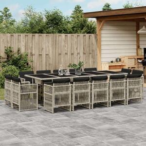 VidaXL Polyrattan Kerti Étkezőgarnitúra - 15 részes, Szürke