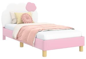 VidaXL Gyerekágy kerettel fejtámlával Rózsaszín 80 x 160 cm PU
