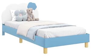 VidaXL Gyerekágy kerettel fejtámlával Kék 90 x 190 cm PU