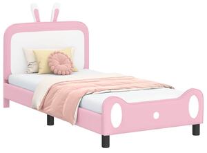 VidaXL Gyerekágy kerettel Rózsaszín 80 x 200 cm PU