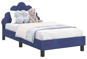 VidaXL Gyerekágy kerettel Rendőrségi kék 80 x 160 cm Bársony