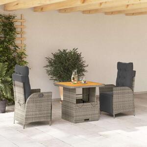 VidaXL Polyrattan Kerti Étkezőgarnitúra - 2 Foteles