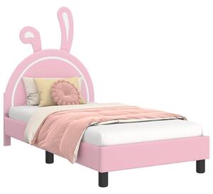 VidaXL Gyerekágy kerettel Rózsaszín 80 x 160 cm PU