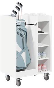 VidaXL Golf Szekrény kerékkel Egyszínű Fehér 65 x 45 x 98 cm