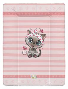 Babastar puha pelenkázó lap 50*70 cm - Rózsaszín cica pillangóval