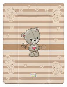 Babastar puha pelenkázó lap 50*70 cm - Drapp szivecskés maci
