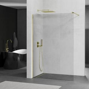 Mexen Kioto walk-in zuhanyfal - átlátszó üveg / arany profil - 80 cm (800-080-101-50-00)
