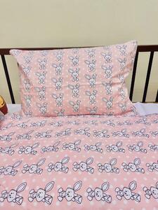 Pamut ágynemű Nyuszi rózsaszín TiaHome - Detský set 130x90cm + 65x45cm