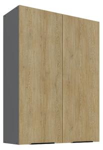 Felső konyhaszekrény Carminia 80 G-108 2F (cremona tölgy + antracit)