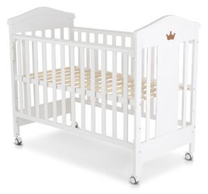 Cangaroo Wing babaágy 60x120 cm leengedhető oldallal , kerekekkel - fehér