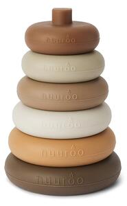 NUUROO szilikon montessori torony - Brown color mix