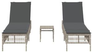 VidaXL Polyrattan Napozóágy Szett - 2 db