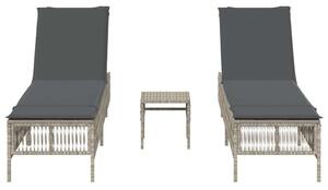 VidaXL Polyrattan Napozóágy Szett - 2 db