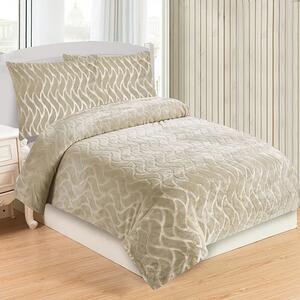 Micro plüss lapok Hullám krém 200x140cm+90x70cm TiaHome