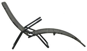 VidaXL Napozóágy - Összecsukható Polyrattan - Szürke - 141x61x95cm