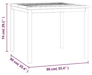 VidaXL tömör akácfa kerti étkezőasztal 90 x 90 x 74 cm