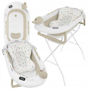 Premium Összecsukható kád hőmérővel és anatómiai támasztékkal + állvány - Ola Beige