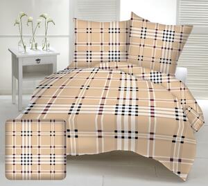 Karo barna krepp lapok TiaHome - 1x Párna 90x70cm, 1x Paplan 140x200cm