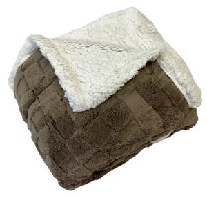 Luxus báránytakaró sötétbarna mikroplüssből 200x230cm TiaHome