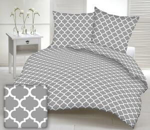 Monaco szürke pamut ágyneműhuzat TiaHome - 1x Párna 90x70cm, 1x Paplan 140x200cm